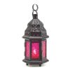 Fuchsia Glass Moroccan Lantern