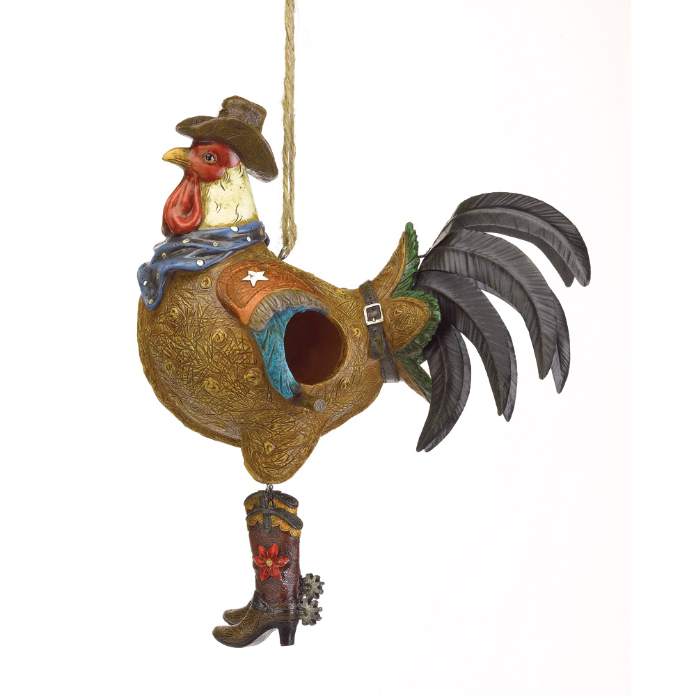 Cowboy Rooster Bird House