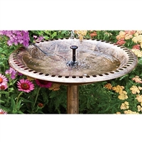 Weather Resistant Bird Bath & Solar Fountain with 19.5" Bowl