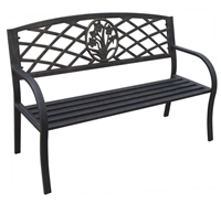 Outdoor Living Garden Bench in Black with Bronze Highlights