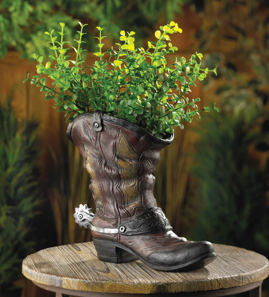 Spurred Cowboy Boot Planter