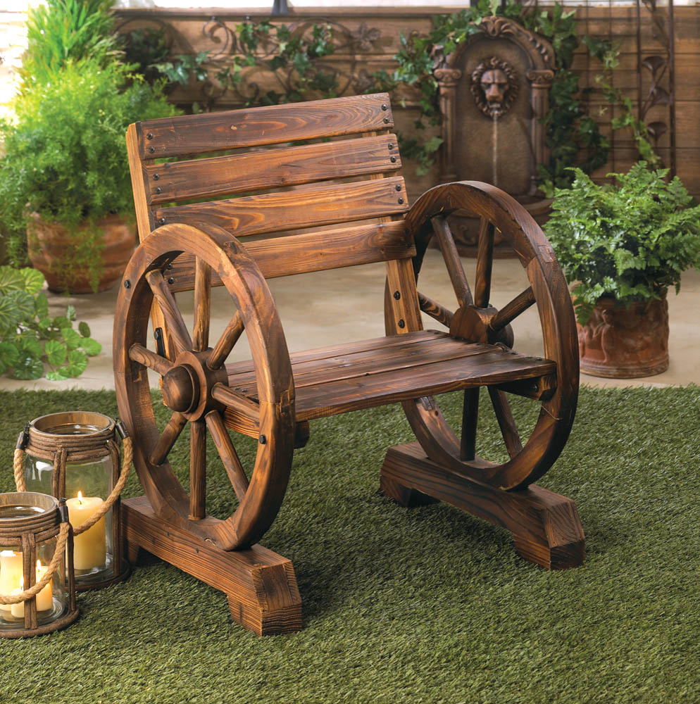 Wagon Wheel Wood Chair