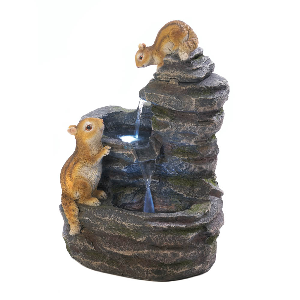 Charming Chipmunks Outdoor Fountain