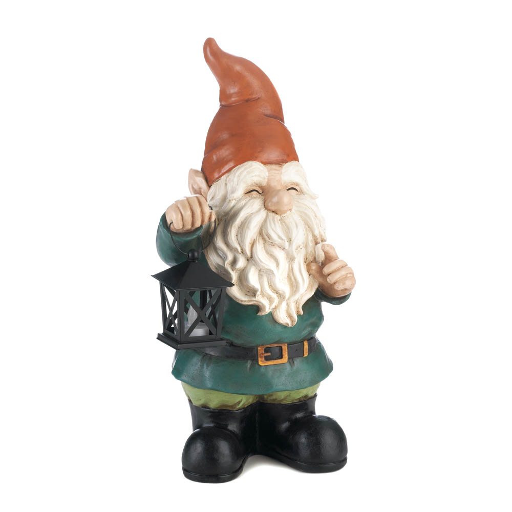 Lighted Lantern Garden Gnome