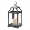 Rustic Silver Contemporary Candle Lantern