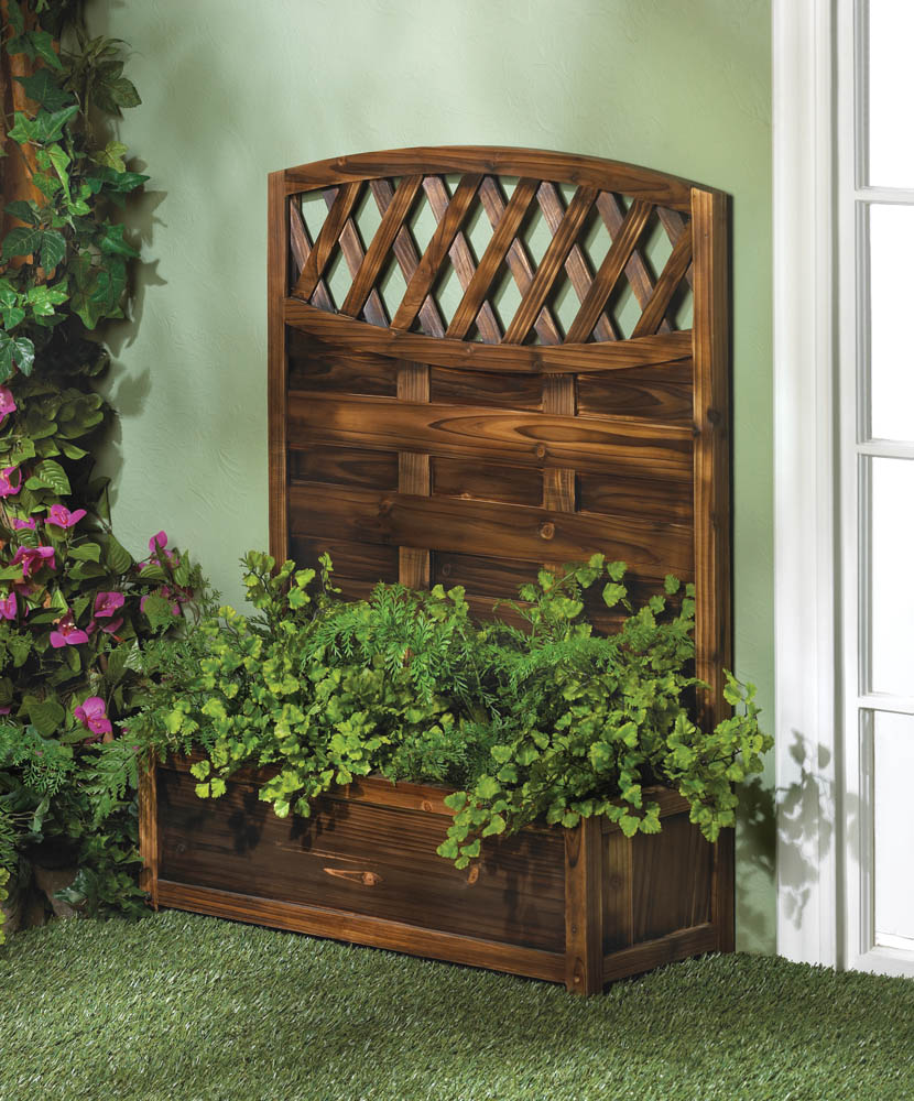 Trellis Rustic Planter Box