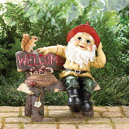 Garden Gnome Welcome Statue