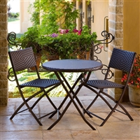 Outdoor Living Bistro Patio Furniture Set in Espresso